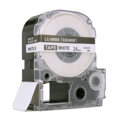 Epson LC-SS24KW, 24mm x 8m, fekete nyomtatás / fehér alapon, utángyártott szalag