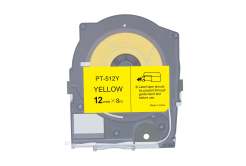 Max LM-512Y, 12mm x 8m, sárga utángyártott szalag