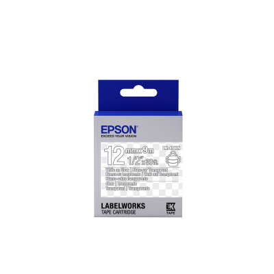 Epson LabelWorks LK-4TWN C53S654013 12mm x 9m, fehér nyomtatás / átlátszó alapon, eredeti szalag