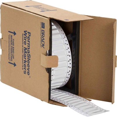 Brady LSZH-250-2-WT / 141232, címkék, THT Low Smoke Halogen Free Permasleeve Wire Marking Sleeves, 50.80 mm x 11.15 mm