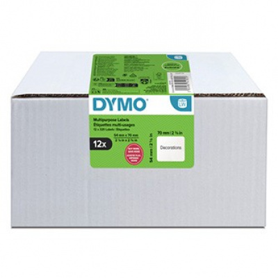 Dymo 2234185, 70mm x 54mm, diszkettekre, fehér, eredeti papírcímkék, 12 x 320 db