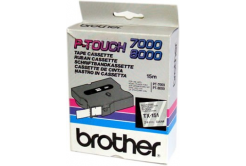 Brother TX-151, 24mm x 15m, fekete nyomtatás / átlátszó alapon