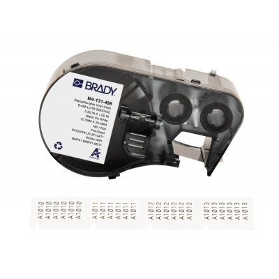 Brady M4-131-498 / 170788, 25.40 mm, Vinyl, fekete nyomtatás / fehér alapon