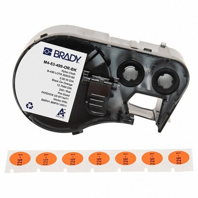 Brady M4-83-499-RD-BK / 170806, 12.70 mm, Nylon, fekete nyomtatás / piros alapon