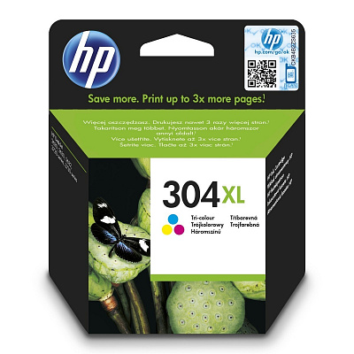 HP 304XL N9K07AE#UUS barevná (color) originální cartridge