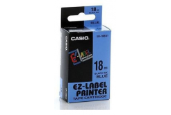 Casio XR-18BU1, 18mm x 8m, fekete nyomtatás / kék alapon, eredeti szalag