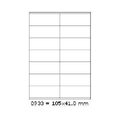 Öntapadó címkék 105 x 41 mm, 14 címek, A4, 100 ív