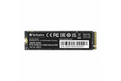 Verbatim 49373 Vi3000, Belső SSD meghajtó, 256GB, M.2, NVMe, 3300 MB/s-R, 1300 MB/s-W, fekete