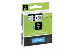 Dymo D1 Dymo 40913, S0720680 / 41913, 9 mm x 7 m, fekete nyomtatás / fehér alapon, eredeti szalag