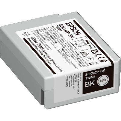 Epson SJIC42P-BK C13T52M140 a ColorWorks esetében, fekete (glossy black) eredeti tintapatron