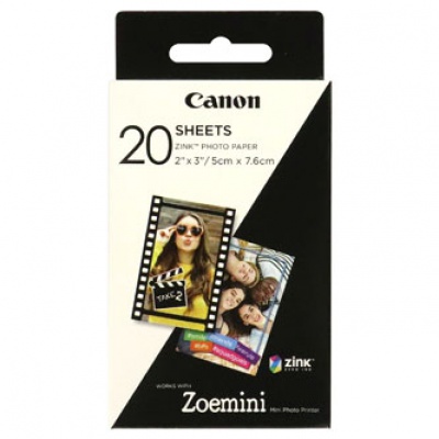 Canon ZP-2030 3214C002 Öntapadó fotópapírok ZINK 50x76mm (2x3"), 20 ív, fehér, termo