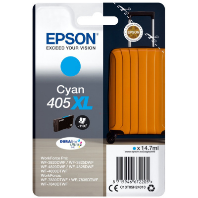 Epson eredeti tintapatron C13T05H24010, 405XL, cyan, 1x14.7ml, Epson WF-7835DTWF, WF-7830DTWF, WF-7840DTWF, WF-4830DTWF