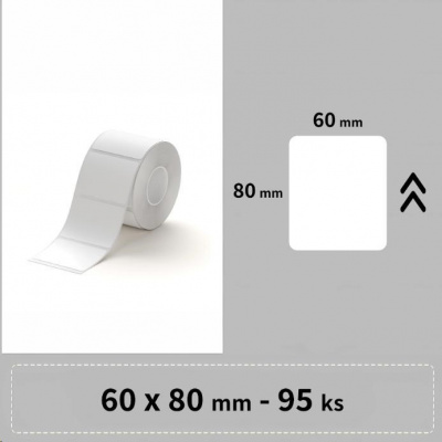 Niimbot 1EA01767702, 60x80mm, 95db, fehér önragasztó címkék