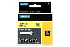 Dymo Rhino 18491, S0718090, 19mm x 3,5m fekete nyomtatás / sárga alapon, eredeti szalag