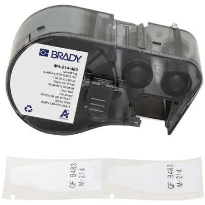 Brady M4-214-483 / 170965, 25.40 mm, Polyester, fekete nyomtatás / fehér alapon