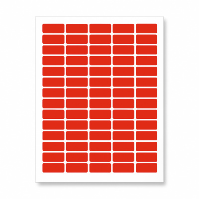 Öntapadó címkék 38 x 21,2 mm, 65 címkék, A4, 20 ív, piros