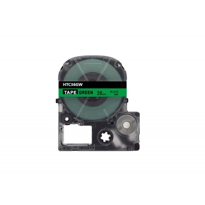 Epson HTC36GW, 36mm x 8m, fekete nyomtatás / zöld alapon, utángyártott szalag