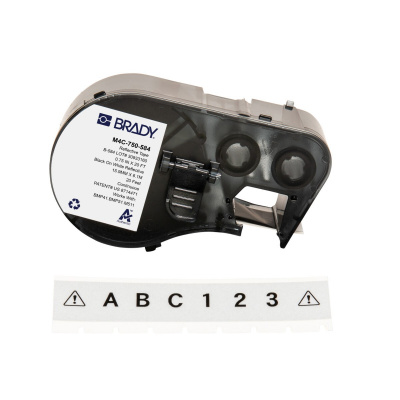 Brady M4C-750-584 / 170811, 19.05 mm x 6.10 m, műanyag, fekete nyomtatás / fehér alapon