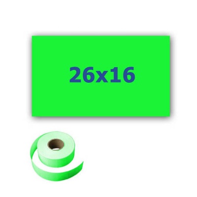 Árcímkék fogók címkézéséhez, téglalap alakú, 26mm x 16mm, 700db, zöld jelzés