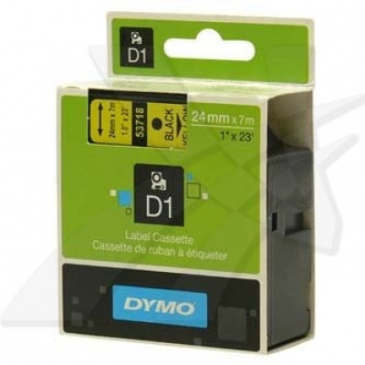 Dymo D1 53718, S0720980, 24 mm x 7 m, fekete nyomtatás / sárga alapon, eredeti szalag