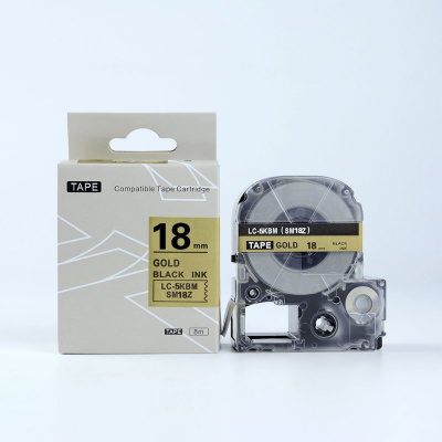 Epson LK-SM18ZW, 18mm x 9m, fekete nyomtatás / arany alapon, utángyártott szalag