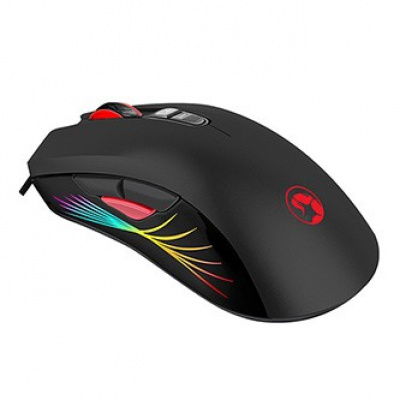 Marvo Egér M519, 12000DPI, optikák, 8tl., vezetékes USB, fekete, játék