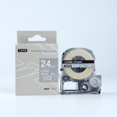 Epson LK-6TWN, ST24SW, 24mm x 9m, fehér nyomtatás / átlátszó alapon, kompatibilis szalag