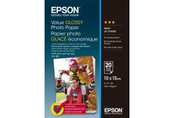 Epson C13S400037 Value Glossy Photo Paper, fehér fényes fotópapírok 10x15cm, 183 g/m2, 20 db, C13S400037