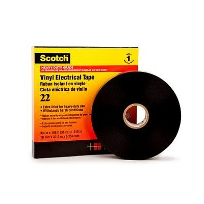 3M 22 Scotch szigetelő PVC szalag, fekete, 38 mm x 33 m