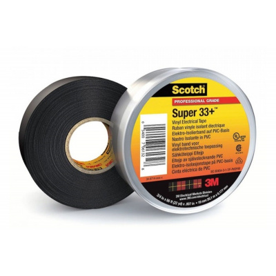 3M 33+ Scotch Super szigetelőszalag, 19 mm x 6,1 m, fekete