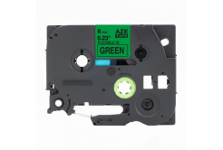 Brother TZ-FX711 / TZe-FX711, 6mm x 8m, flexi, fekete nyomtatás / zöld alapon, kompatibilis szalag 
