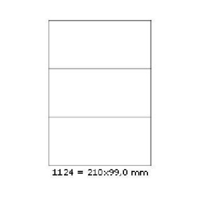 Öntapadó címkék 210 x 99 mm, 3 címkék, A4, 100 ív