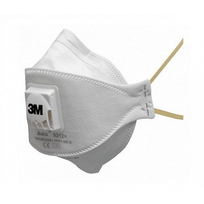 3M 9312+ Aura™ Filtrační polomaska s výdechovým ventilkem (FFP1)