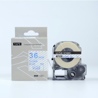 Epson LK-7TLN, ST36BW, 36mm x 9m, kék nyomtatás / átlátszó alapon, kompatibilis szalag