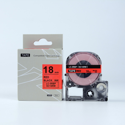 Epson LTS18RW, 18mm x 5m, piros nyomtatás / fehér alapon, utángyártott szalag