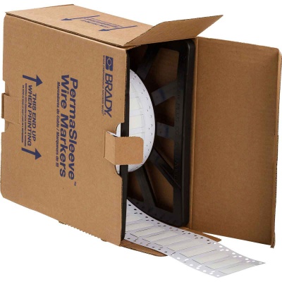 Brady LSZH-375-2-WT / 141242, címkék, THT Low Smoke Halogen Free Permasleeve Wire Marking Sleeves, 50.80 mm x 16.40 mm