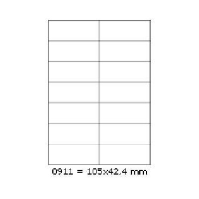 Öntapadó címkék 105 x 42,4 mm, 14 címek, A4, 100 ív