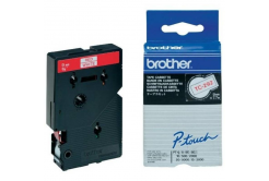 Brother TC-292, 9mm x 7,7m, piros nyomtatás / fehér alapon, eredeti szalag