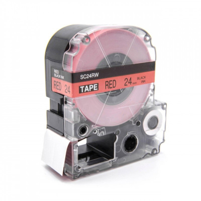 Epson LK-6RBP, SC24RW, C53S656004, 24mm x 9m, fekete nyomtatás / piros alapon, kompatibilis szalag