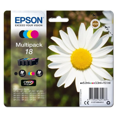 Epson T18064012, T180640 cián/bíborvörös/sárga/fekete (cyan/magneta/yellow/black) eredeti tintapatron