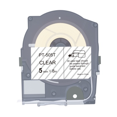Max LM-505T, 5mm x 8m, átlátszó utángyártott szalag