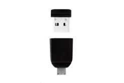 VERBATIM Flash Disk 32GB Store 'n' Stay Nano + micro USB OTG adapter, USB 2.0, fekete