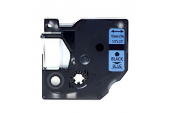 Dymo 45016, S0720560, 12mm x 7m fekete nyomtatás / kék alapon, kompatibilis szalag 