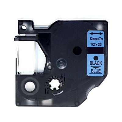 Dymo 45016, S0720560, 12mm x 7m fekete nyomtatás / kék alapon, kompatibilis szalag 