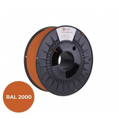 C-Tech 3DF-P-PLA1.75-2000 3D filament, PREMIUM LINE, PLA, sárga-narancs, RAL2000, 1,75mm, 1kg