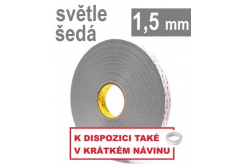 3M VHB™ 4956-P, vastagság 1,5 mm; világosszürke, kétoldalas, nagyon erős tapadású akril ragasztószalag 12 mm x 33 m