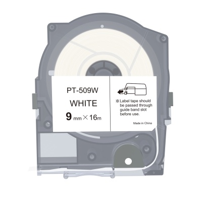 Max LM-509W, 9mm x 16m, fehér utángyártott szalag