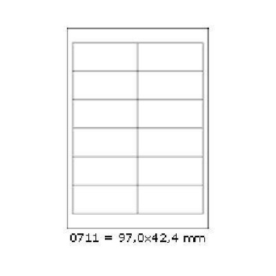 Öntapadó címkék 97 x 42,4 mm, 12 címek, A4, 100 ív