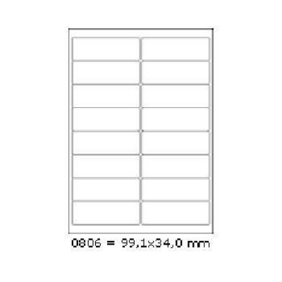 Öntapadó címkék 99,1 x 34 mm, 16 címek, A4, 100 ív