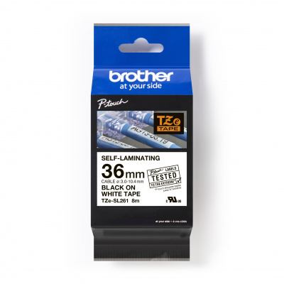Brother TZ-SL261 / TZe-SL261 Pro Tape, 36mm x 8m, fekete nyomtatás / fehér alapon, eredeti szalag